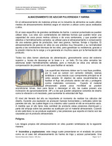 ALMACENAMIENTO DE AZUCAR PULVERIZADA Y HARINA En el