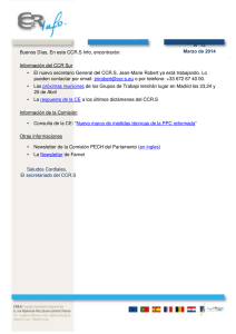 Buenos Días, En este CCR.S Info, encontrarán: Información del