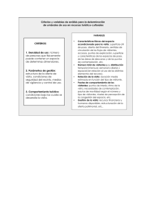 Criterios y variables de análisis para la determinación de umbrales