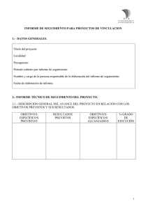 Informe de Seguimiento de Proyectos de Vinculación