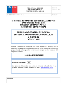 ANALISTA DE CONTROL DE GESTION SUBDEPARTAMENTO DE