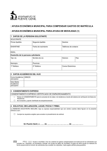 ayuda económica municipal para compensar gastos de matrícula