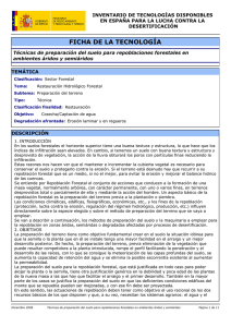Técnicas de Preparación del Suelo Forestal Árido