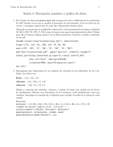 Sesión 3: Descripción numérica y gráfica de datos.