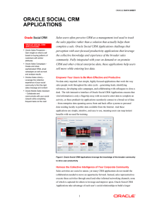 Oracle Social CRM Applications Data Sheet