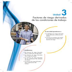 Factores de riesgo derivados de las condiciones de trabajo