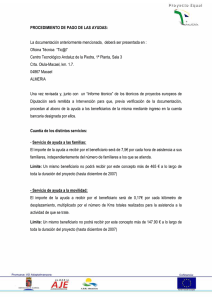 PROCEDIMIENTO DE PAGO DE LAS AYUDAS: La documentación