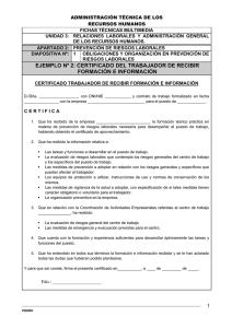Certificado de Formación en Prevención de Riesgos Laborales