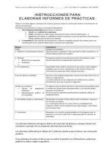 instrucciones para elaborar informes de prácticas.