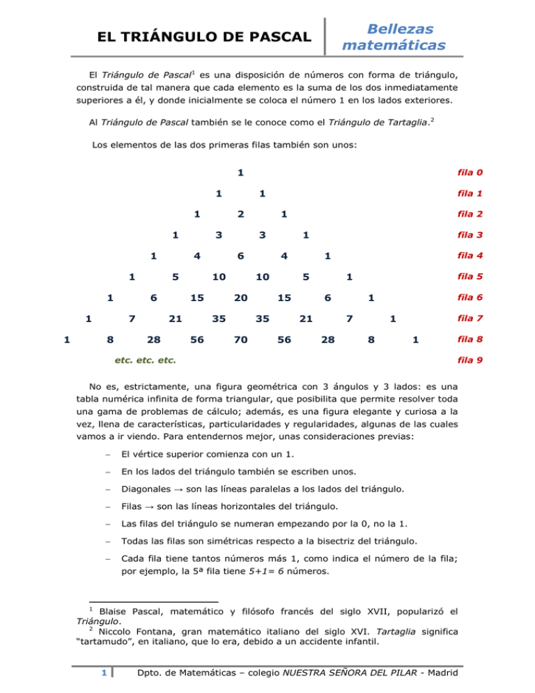 EL TRIÁNGULO DE PASCAL