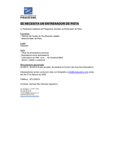 SE NECESITA UN ENTRENADOR DE PISTA