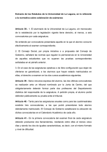 Extracto de los Estatutos de la Universidad de La Laguna, en lo