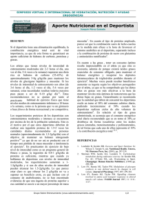 Aporte Nutricional en el Deportista
