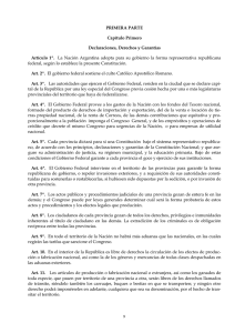 PRIMERA PARTE Capítulo Primero Declaraciones, Derechos y