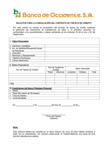 Solicitud de cancelación de Tarjeta de Crédito