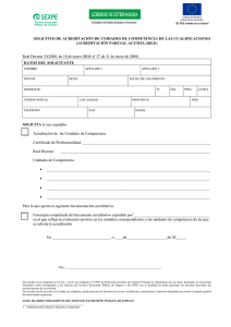 Solicitud de acreditación de Unidades de Competencia