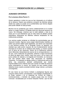 presentación de la jornada aunando criterios