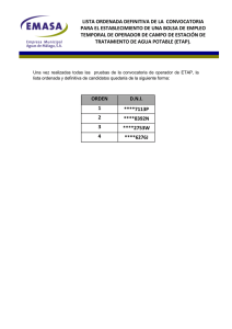 lista ordenada definitiva de la convocatoria para el establecimiento