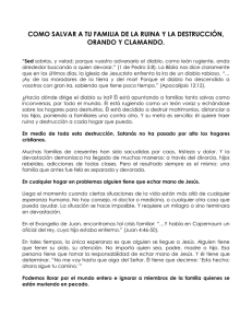 como salvar a tu familia de la ruina y la destrucción, orando y