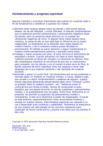Fortalecimiento y progreso espiritual