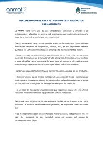 recomendaciones para el transporte de productos