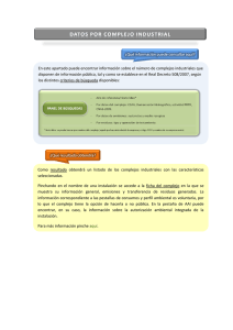 Información pública: Datos por complejo industrial
