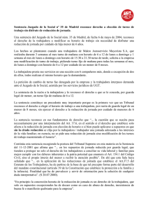 Sentencia Juzgado de lo Social nº 35 de Madrid reconoce derecho