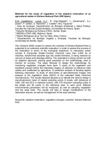 Methods for the study of vegetation in the adaptive restoration of an