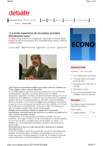 “La onda expansiva de revueltas sociales difícilmente cese”
