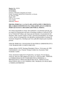 Tesis Aislada: Prueba Pericial y Aceptación del Cargo