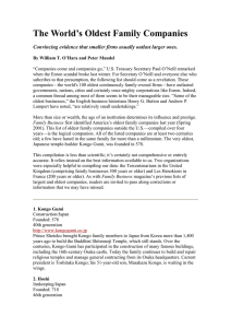 The World`s Oldest Family Companies