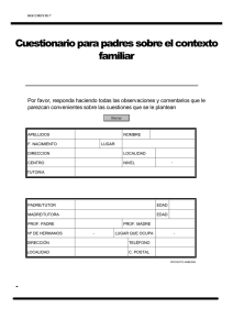Cuestionario para padres sobre el contexto familiar
