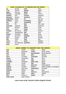 BASIC VERBS TO UNDERSTAND THE VIDEOS Learn