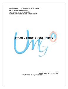 RESOLVIENDO CONFLICTOS