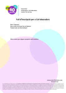 Full d`Inscripció per a Col·laboradors