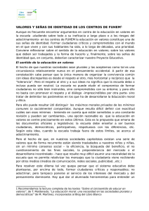 VALORES Y SEÑAS DE IDENTIDAD DE LOS CENTROS DE FUHEM1