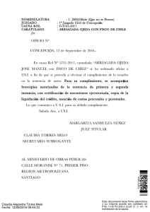 jbr OFICIO N° CONCEPCI N, 12 de Septiembre de 2016.