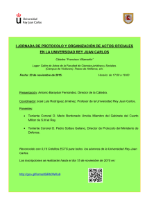 I JORNADA DE PROTOCOLO Y ORGANIZACIÓN DE ACTOS