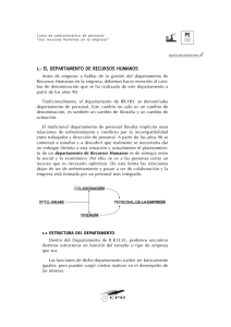 1.- EL DEPARTAMENTO DE RECURSOS HUMANOS
