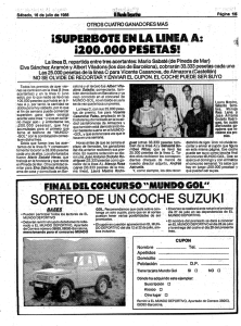 sorteo de un coche suzuki ¡200.000 pesetas!