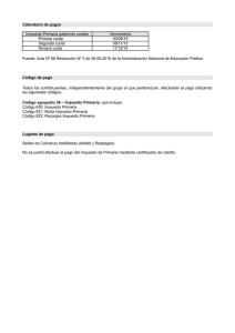 Calendario de pagos Impuesto Primaria padrones rurales
