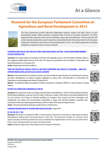 Research for the European Parliament Committee on Agriculture