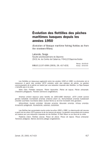Évolution des flottilles des pêches maritimes basques depuis les