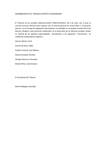 NOMBRAMIENTO DE PERSONAL EXPERTO COLABORADOR El
