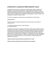 estimación de la sensación térmica mediante tablas