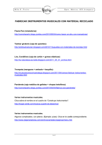 Fabricar Instrumentos Musicales con materiales de