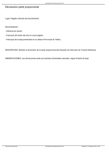 Devolución parte proporcional - Ayuntamiento de Caravaca de la Cruz