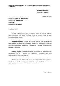 ESQUEMA BÁSICO CARTA DE PRESENTACION CONTESTACION