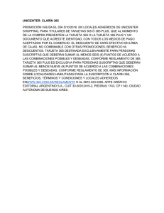 unicenter- clarín 365 promoción válida el día 5/10/2016 en locales
