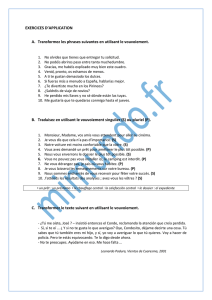 EXERCICES D`APPLICATION A. Transformez les